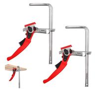 Lot de 2 serre-joints de table en acier avec poignée à levier,blocage rapide,avec capacité de 160 mm et profondeur de gorge de 60 mm