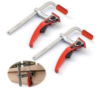 Lot de 2 serre-joints de table en acier - Avec profondeur de gorge de 60 mm - Pour meulage, coupe (160 mm)