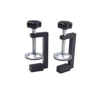 Lot de 2 serre-joints en C de 10 à 57 mm - Capacité d'ouverture - Étau de travail du bois - Pour perçage du bois, du plastique, de l'aluminium, de l'acier au carbone - Noir et argenté