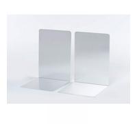 MAUL Serre-Livre en Aluminium (2 pièces) 16x15x21cm | Organisateur, décoration pour l'étagère, Le Bureau et la Maison | Aluminium Stable au Design élégant, protège Les Meubles | Argenté