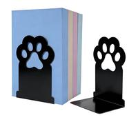 Lot de 2 serre-livres avec pattes de chat - Antidérapantes robustes - Décoration de bibliothèque moderne et mignonne - Organiseur de bureau - Serre-livres en métal durable - Pour la maison, le bureau