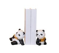 Lot de 2 serre-livres décoratifs panda - Statue moderne - Sculpture de livre - Cadeau pour lecteur nerd - Figurines d'animaux en résine - Sculptures modernes pour bibliothèque, salon, bureau