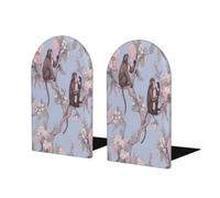 Lot de 2 serre-livres en bois pour étagères en forme d'arbre à singe - Antidérapants - Pour maison, bureau, étude, décoration