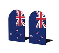 Lot de 2 serre-livres en bois pour étagères Motif drapeau de la Nouvelle-Zélande