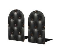 Lot de 2 serre-livres en cuir noir avec boutons pour étagères, pour la maison, le bureau, les bibliothèques