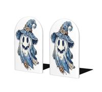 Lot de 2 serre-livres en forme de chapeau de sorcière volant en denim bleu denim pour étagères pour la maison, le bureau, les bibliothèques