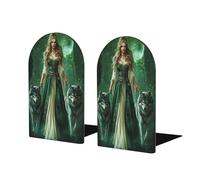 Lot de 2 serre-livres fantastiques en bois pour étagères Motif femme loup