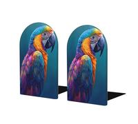 Lot de 2 serre-livres fantastiques en forme de perroquet pour étagères - Organiseur de livres en bois pour la maison, le bureau, les bibliothèques