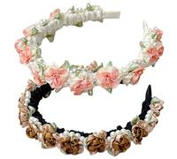 Lot de 2 serre-tête à fleurs, pour Dirndl, pour femme, accessoires de fête de la bière, costumes bavarois avec fleurs, pour fête de la bière, accessoires pour fête de la bière, accessoires de costume