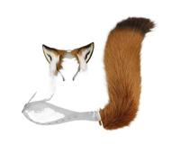 Lot de 2 serre-tête oreilles de loup en peluche - queue de 60 cm pour cosplay d'anime (2 pièces - 05)