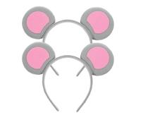 Lot de 2 serre-têtes élastiques en peluche avec oreilles de souris pour cosplay, convient à la plupart des gens, accessoire de costume mignon pour Halloween, cosplay