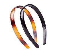 Lot de 2 serre-têtes en plastique rigide pour femme et fille, noir et marron, de qualité supérieure (style B#)