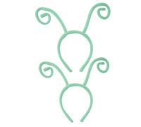 Lot de 2 serre-têtes en tissu avec oreilles de fourmi - Accessoires pour déguisement d'Halloween - Blanc, rose, vert