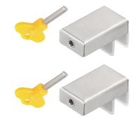 Lot de 2 Serrure Baie Vitrée Coulissante, Verrou Cale Fenêtre Coulissante en Acier Inoxydable, Réglables Serrure de Sécurité de Cadre de Porte pour Maison École