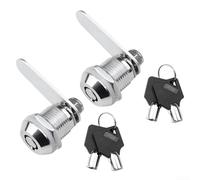 Lot de 2 serrures à came à levier fileté avec cylindre de 16 mm en alliage de zinc pour meubles, armoires, tiroirs, boîtes aux lettres