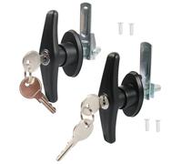 Lot de 2 serrures à poignée en T robustes avec clés pour remorques et applications marines - Matériel de bateau avec revêtement en poudre