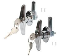 Lot de 2 serrures à poignée en T robustes avec clés pour remorques et applications marines - Matériel de bateau avec revêtement en poudre