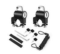 Lot de 2 serrures de casque de moto, 2 entretoises, 2 clés et 1 corde à ressort, antivol sécurisé et crochet de démolition (noir)