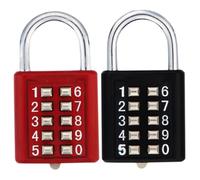 Lot de 2 serrures de porte à 10 chiffres pour cadenas aveugle - Boîte à outils - Serrure à code pour casier - Serrure à code - de salle de sport - Serrure numérique plus ancienne