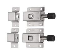 Lot de 2 Serrures de Porte en Acier Inoxydable, Loquets Automatiques à Bouton poussoir à Ressort, Serrure de Boulonnage de Porte Chargée Stable et Fiable pour Portes de Sécurité, Meubles
