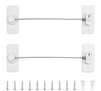 Lot de 2 serrures de sécurité pour fenêtres, serrures de sécurité pour la maison, serrure autocollante pour réfrigérateur avec clés, blanc, pour placards, tiroirs, portes, réfrigérateur, four