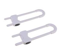 Lot de 2 serrures en forme de U ABS pour porte d'armoire et tiroir