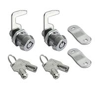 Lot de 2 serrures tubulaires de rechange pour boîte à outils avec 4 clés identiques 1,5 cm