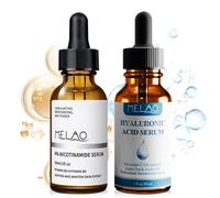 Lot de 2 sérums pour le visage à la niacinamide + acide hyaluronique 30 ml, kit de soin du visage, lutte contre les impuretés de la peau niacinamide, sérum transparent pour le visage, soin de la peau