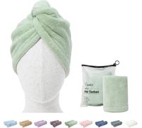 Lot De 2 Serviettes À Cheveux En Microfibre Pour Femme Blanc Menthe