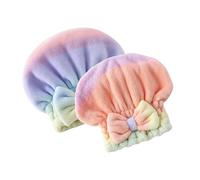 Lot de 2 serviettes absorbantes à séchage rapide avec nœud arc-en-ciel pour femmes et filles Coraux Velvets Douche
