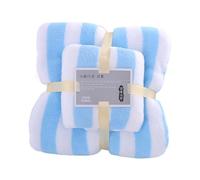 Lot de 2 serviettes de bain en microfibre de velours corail doux, très absorbantes, pour adultes et enfants (1 drap de bain + 1 serviette pour les mains/le visage) | Essentiels de la maison (bleu, 1