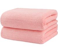 Lot De 2 Serviettes De Bain En Microfibre Ultra Douces Et Très Absorbantes,Légères Et À Séchage Rapide,Pour Le Corps,Le Sport,Le Yoga,Le Spa,Le Fitness,Rose
