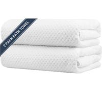 Lot De 2 Serviettes De Bain En Microfibre Ultra Douces,Très Absorbantes,Légères Et À Séchage Rapide,Pour Le Corps,Le Sport,Le Yoga,Le Spa,Le Fitness,(68,6 X 137,2 Cm) (Blanc)