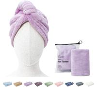 Lot De 2 Serviettes De Séchage En Microfibre Pour Femme,25,4 X 68,3 Cm,Super Absorbantes,Anti-Frisottis,À Séchage Rapide,Avec Bouton (Lavande)