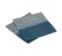 Lot de 2 Serviettes de Table Dolly - Coton - Bleu Canard - 40x40 cm - Atmosphera créateur d'intérieur