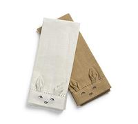 Lot de 2 serviettes de table Lily White et Warm Sand - Elodie