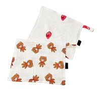 Lot de 2 serviettes de visage carrées en coton pour bébé Mouchoir haute absorption Serviette salvial Bavoir pour l'allaitement 20 x 25 cm