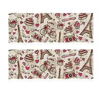 Lot de 2 serviettes en microfibre rétro Paris Tour Eiffel