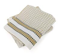 Lot de 2 serviettes invité 100% coton 33x50cm SANTORINI liteau jaune