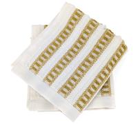 Lot de 2 serviettes invité 100% coton 33x50cm SANTORINI rayures jaune