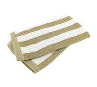 Lot de 2 serviettes invité 33x50 cm EFFICIENCE STRIPES vert olive