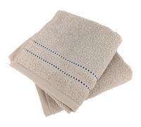 Lot de 2 serviettes invités coton 500 g/m² CHARM Ivoire