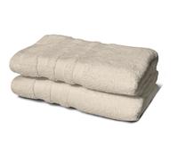 Lot de 2 serviettes - LOVELY HOME - 2 Draps de douche 70 x 140 cm - Beige