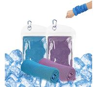 Lot de 2 serviettes rafraîchissantes 30 x 100 cm - Serviette rafraîchissante pour le sport pour refroidissement instantané - Serviette froide pour yoga, plage, golf, voyage, gym, sport, natation