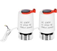 Lot de 2 servomoteurs pour chauffage au sol 230 V - Servomoteur électrothermique M30 x 1,5 NC - Sans courant - Fermé - Pour chauffage au sol VA80 - Pour la plupart des distributeurs de circuit de