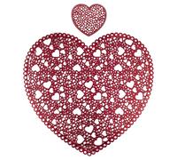 Lot de 2 Sets de Table + 2 sous-Verres en PVC, cœurs