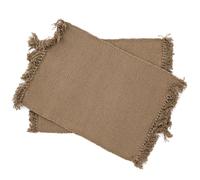 Lot de 2 sets de table à franges 33x46 cm PAPEETE beige Camel