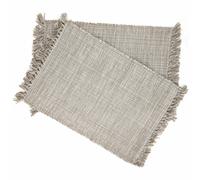 Lot de 2 sets de table à franges 33x46 cm PAPEETE blanc Naturel