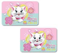 Lot de 2 sets de table Aristochats - Marie - Pour enfants - Tapis de pétrissage et de peinture faciles à nettoyer