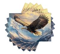 Lot de 2 Sets de Table de Paysage de Montagne en Coton épais et Lin Lavable et résistant à l'usure pour Table de Cuisine et Salle à Manger,Animaux aigles 45×31 cm